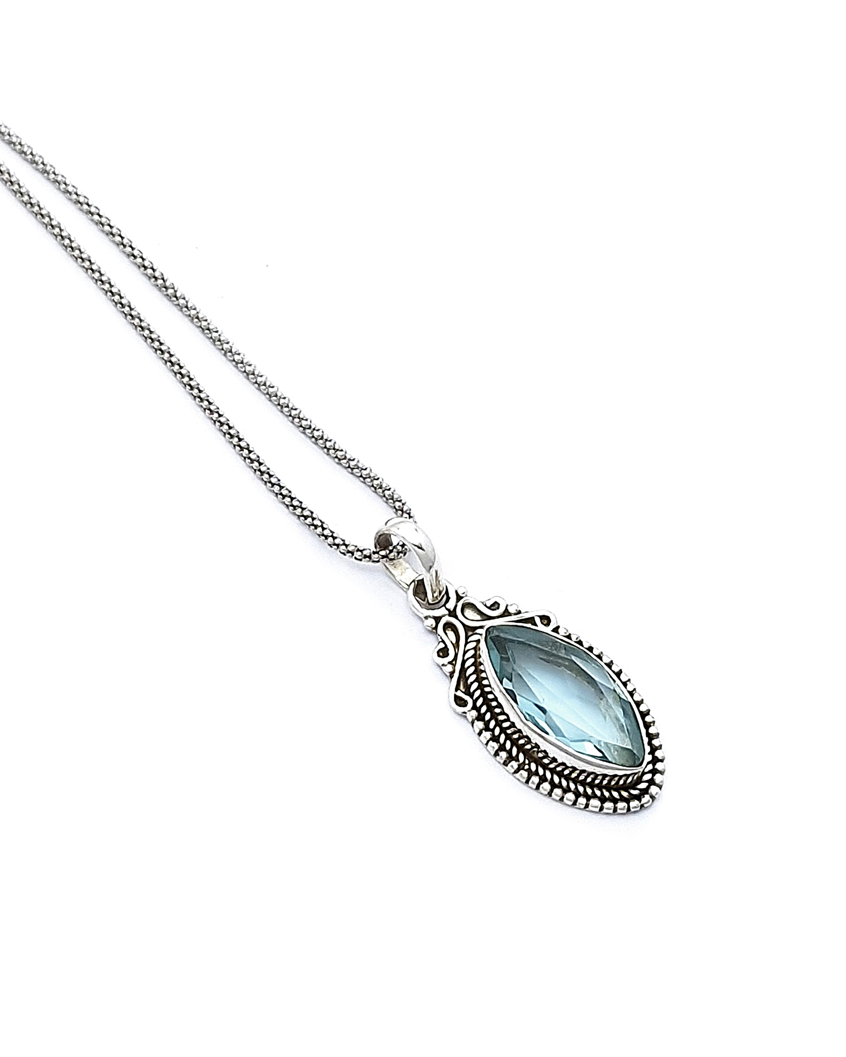 Handmade 925 Sterling Silver Blue Topaz Pendant Handmade 925 Sterling Silver Blue Topaz Pendant