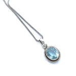 Handmade 925 Sterling Silver Blue Topaz Pendant