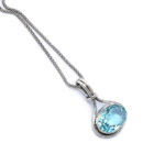 Χειροποίητο Μενταγιόν από Ασήμι 925 με Blue Topaz