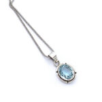 Χειροποίητο Μενταγιόν από Ασήμι 925 με Blue Topaz