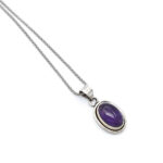Handmade Silver Pendant with Amethyst