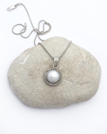 Handmade Sterling Silver Pendant with Pearl