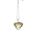 Handmade 925 Silver Pendant with Citrine semi precious stone