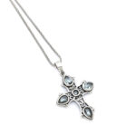 Handmade 925 Sterling Silver Cross with Garnets