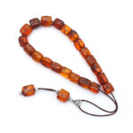 Baltic Amber Kompoloi with sterling silver accessories