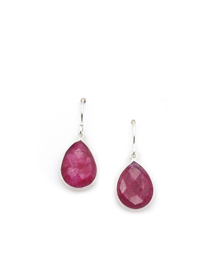 Handmade 925 Sterling Silver Earrings with Rubies