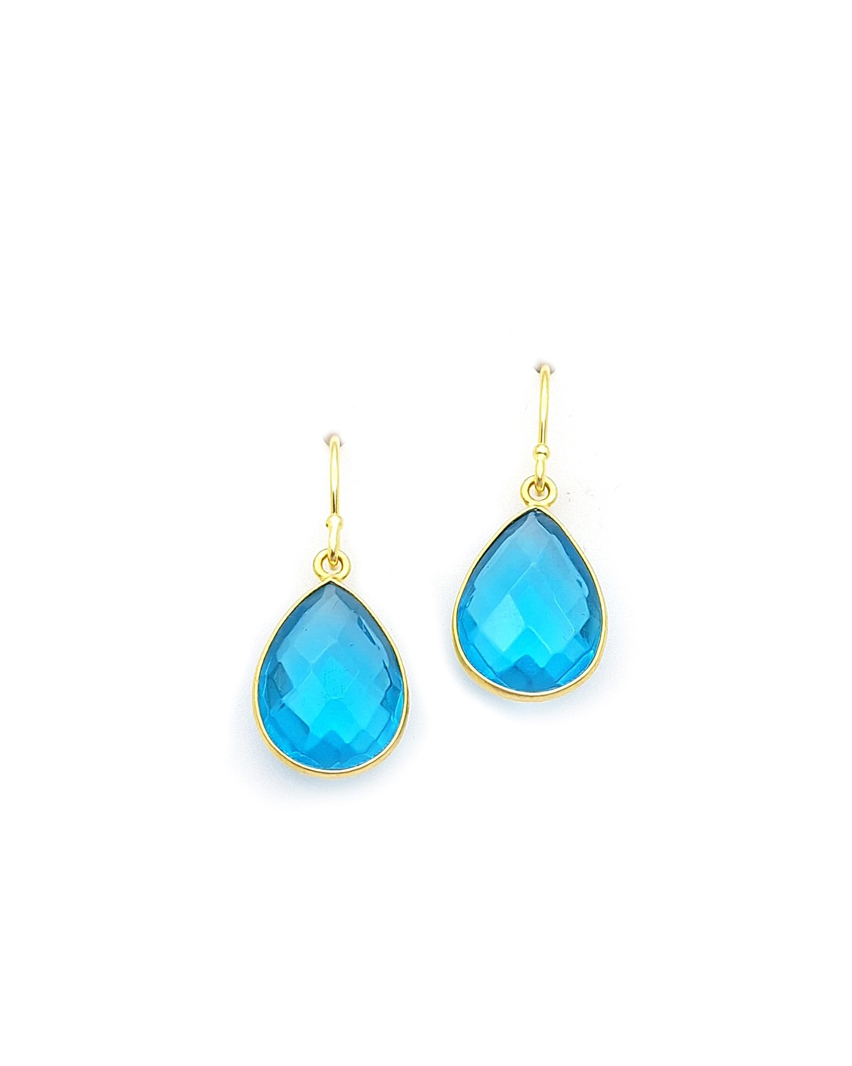 Handmade Earrings in Gold-Plated 925 Silver with Zircon Handmade Earrings in Gold-Plated 925 Silver with Zircon