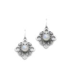 Handmade 925 silver earrings with Moonstone semi precious stone