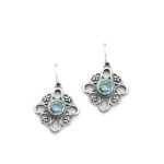 Handmade 925 silver earrings with Blue Topaz semi precious stone