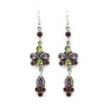 Handmade 925 Sterling Silver Earrings with Semi Precious Stones