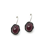 Handmade Silver Earrings with Garnet Semi Precious stone