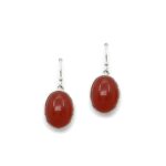 Handmade Silver Earrings with Carnelian