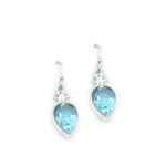 Handmade Silver Earrings with Blue Topaz