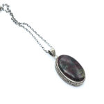 Handmade 925 Sterling Silver Pendant with Fossil Coral