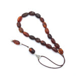 Handmade Baltic Amber Komboloi in Cognac Color