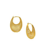 3D Hoop Earrings in Gold Plated 925 Silver