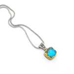 Βυζαντινό μενταγιόν με Copper Turquoise και ασήμι 925