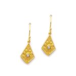 Handmade Byzantine Earrings from Gold Plated Silver