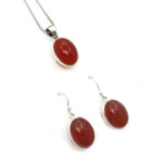 Handmade Ethnic Pendant in 925 Silver with Carnelian