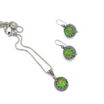 Copper Turquoise and Sterling Silver Jewelry Set