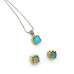 Copper Turquoise and Sterling Silver Jewelry Set