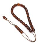 Pressed Baltic Amber kompoloi with 925 Sterling Silver