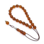 Pressed Baltic Amber kompoloi with 925 Sterling Silver