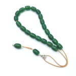 Green Agate Kompoloi beads with Silver 925