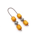 Old Egyptian Sudurus Begleri beads with sterling silver