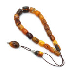 Raw Baltic Amber Komboloi in with 925 Sterling Silver