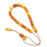 Raw Baltic Amber Komboloi in with 925 Sterling Silver