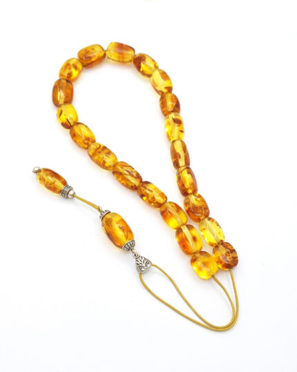 Baltic Amber Komboloi with 925 Sterling silver