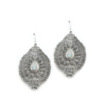 Handmade Folk Art Earrings in Sterling Silver 925 with Moonstone | A Jewel of Distinctive Aesthetics