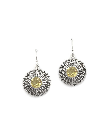 Handmade Folk Art Earrings in Sterling Silver 925 with Citrine | Warmth & Elegance in One Piece