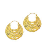 Folk Art Earrings in Gold-Plated Sterling Silver 925