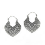 Handmade Ethnic Silver Hoop Earrings 925