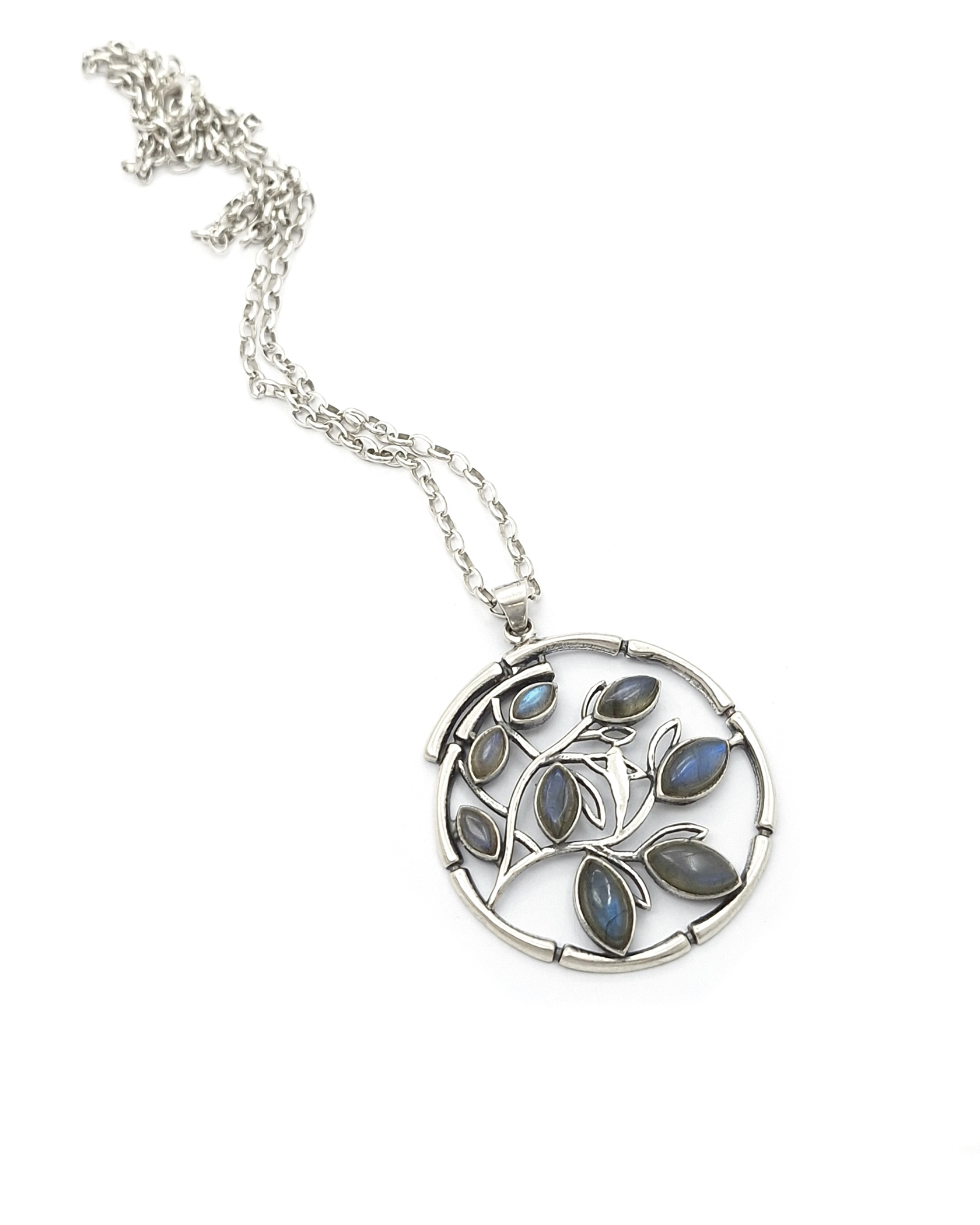 Handmade Sterling Silver 925 Pendant with Labradorites Handmade Sterling Silver 925 Pendant with Labradorites