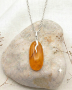 Handmade Baltic Amber Pendant with Sterling Silver 925 Handmade Baltic Amber Pendant with Sterling Silver 925