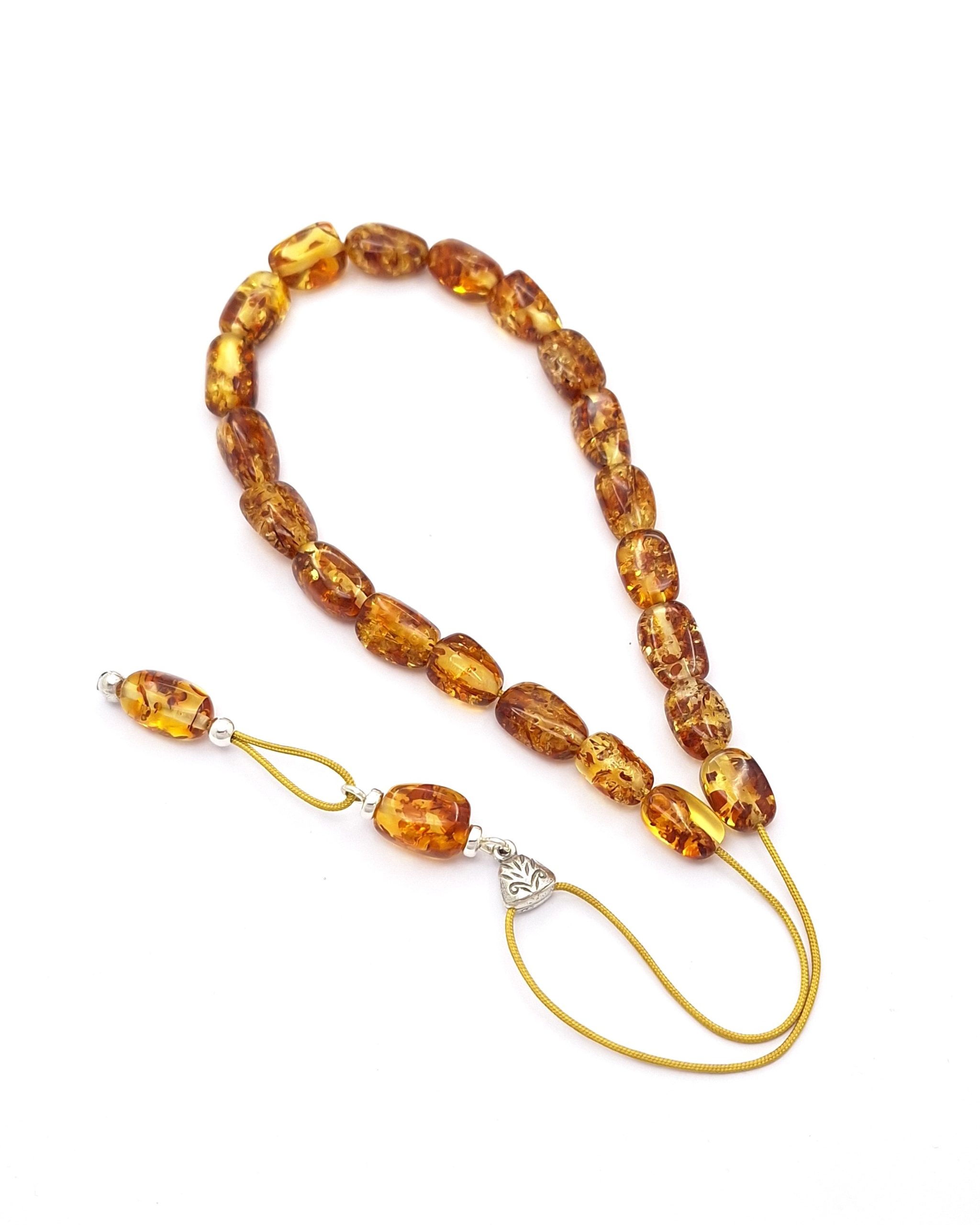 Baltic Amber Komboloi with Natural Inclusions and Sterling Silver 925 Baltic Amber Komboloi with Natural Inclusions and Sterling Silver 925