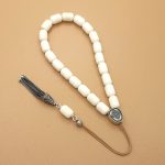 Camel Bone Komboloi with Cross and Silk Tassel