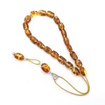 Baltic Amber Komboloi with Natural Inclusions and Sterling Silver 925