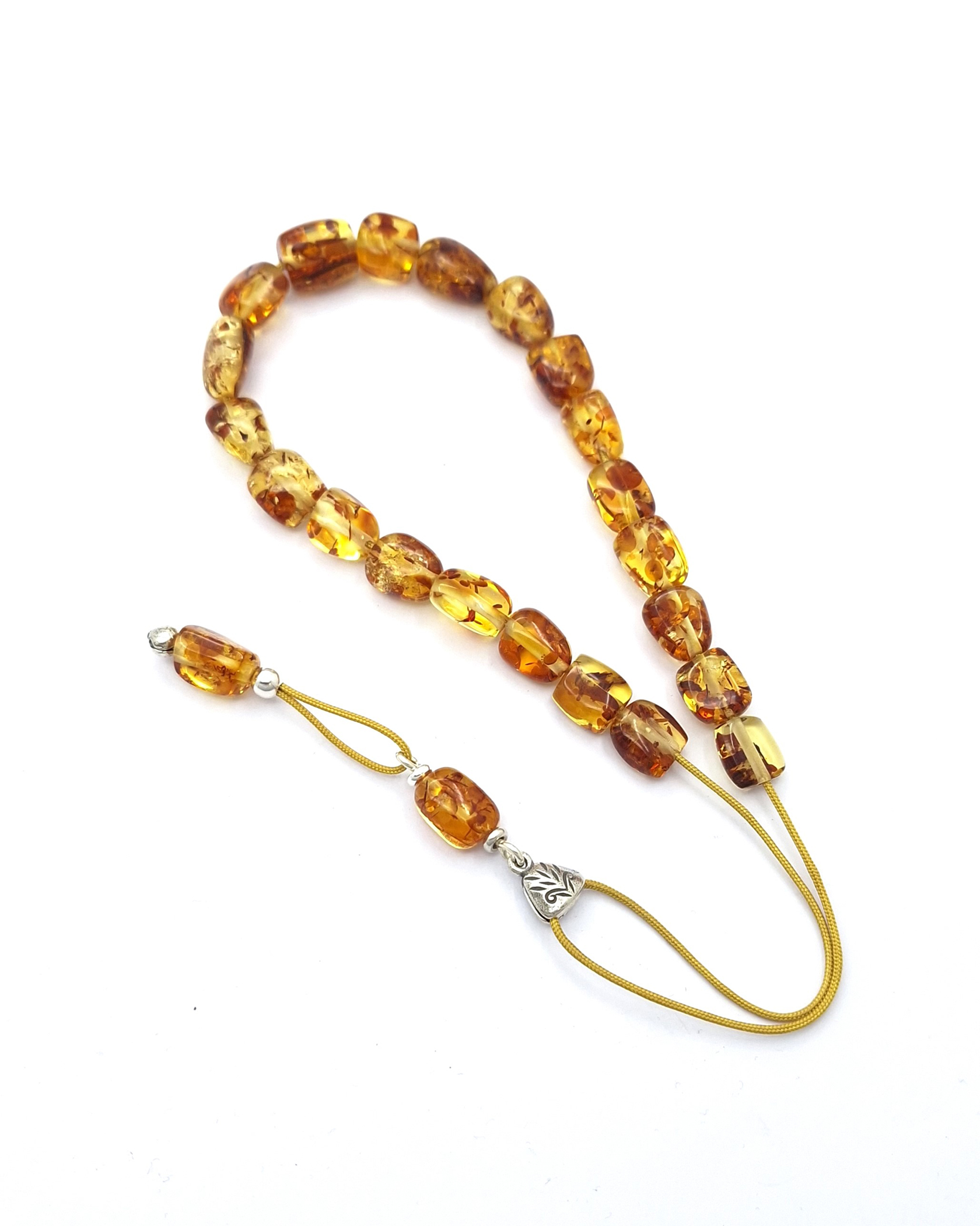 Baltic Amber Komboloi with Natural Inclusions and Sterling Silver 925 Baltic Amber Komboloi with Natural Inclusions and Sterling Silver 925