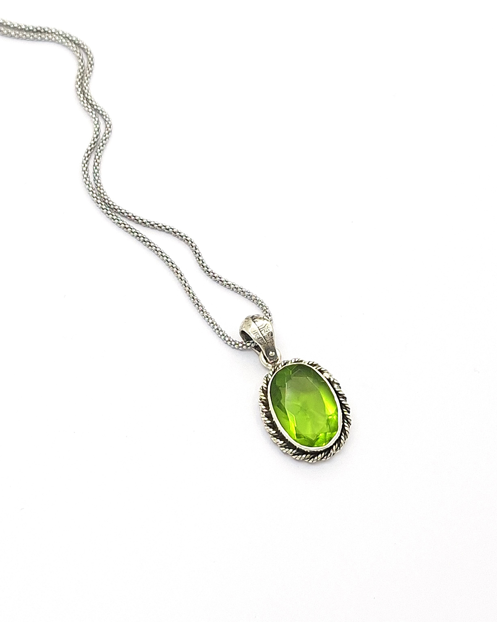 Handmade Sterling Silver 925 Pendant with Peridot Handmade Sterling Silver 925 Pendant with Peridot