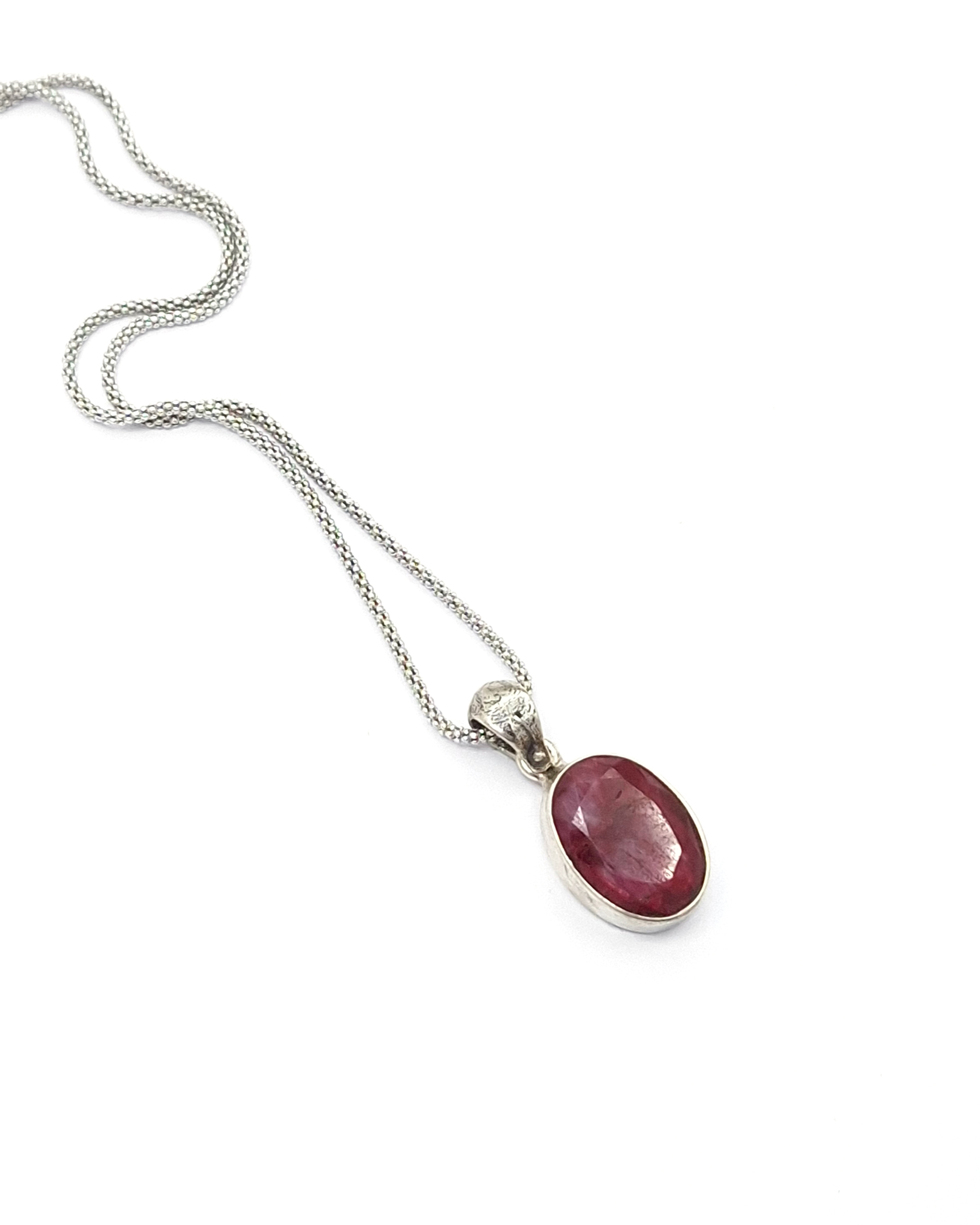 Handmade Sterling Silver 925 Pendant with Ruby Handmade Sterling Silver 925 Pendant with Ruby