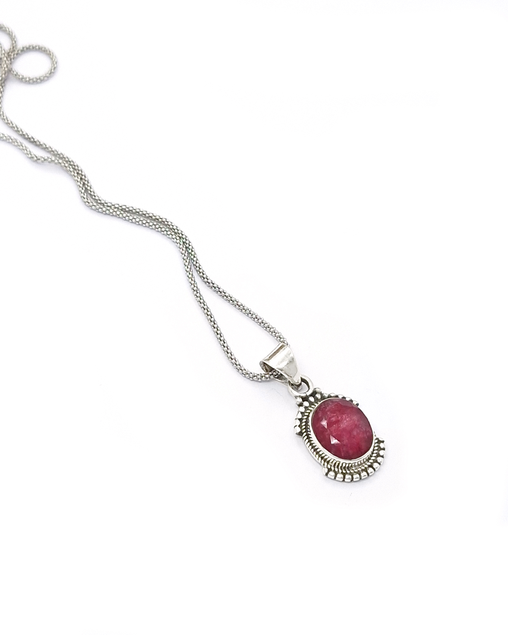 Handmade Sterling Silver 925 Pendant with Ruby Handmade Sterling Silver 925 Pendant with Ruby