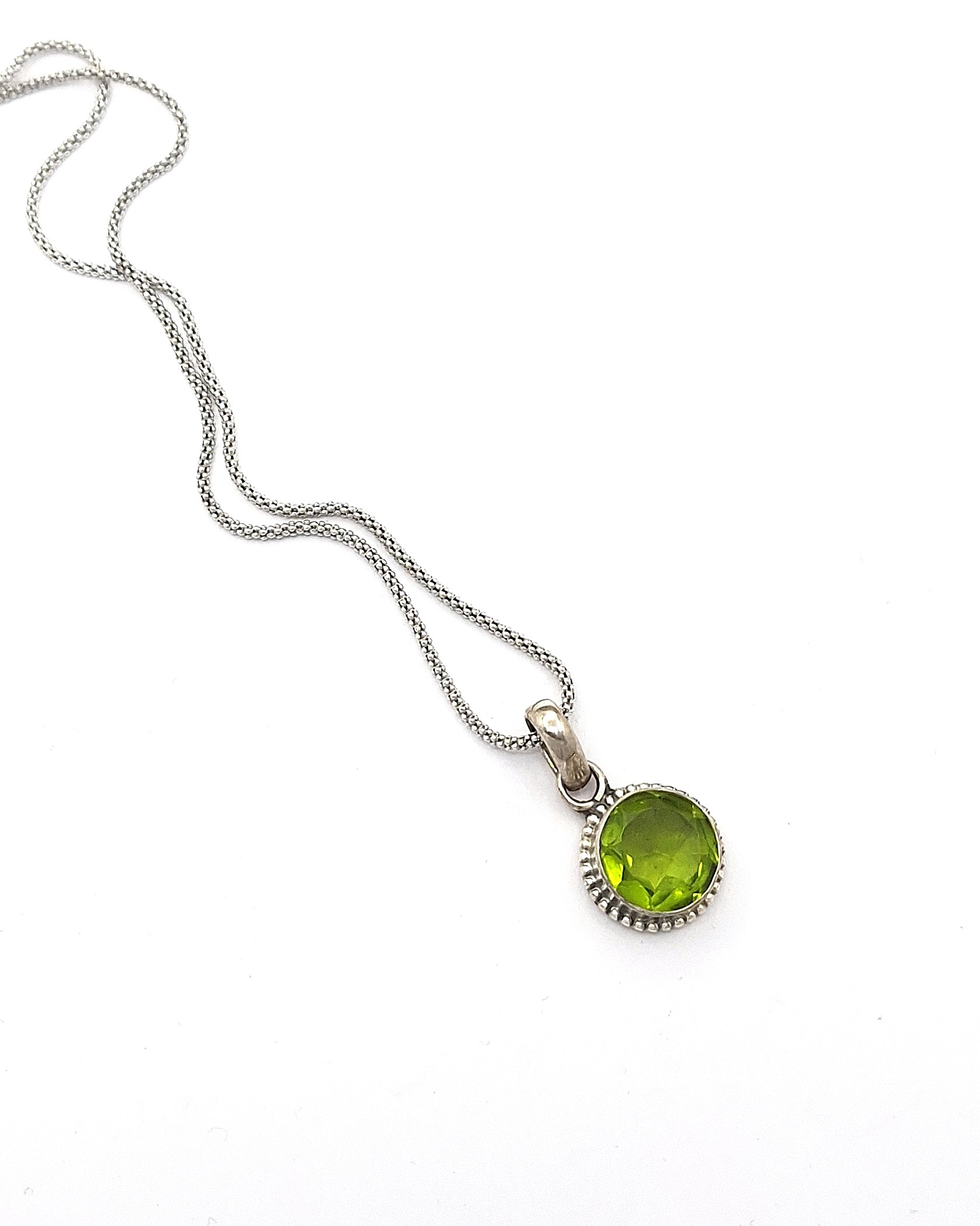 Handmade Sterling Silver 925 Pendant with Peridot Handmade Sterling Silver 925 Pendant with Peridot