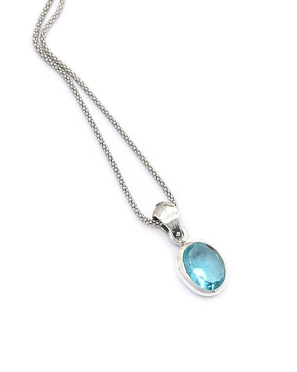 Χειροποίητο Μενταγιόν από Ασήμι 925 με Blue Topaz