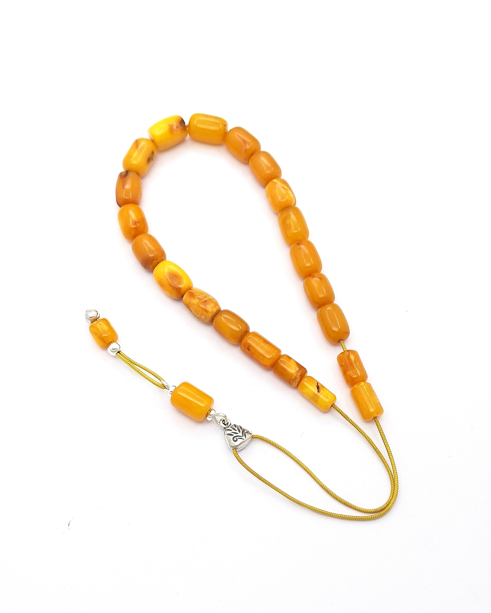 Genuine Baltic Amber Komboloi with Sterling Silver Genuine Baltic Amber Komboloi with Sterling Silver