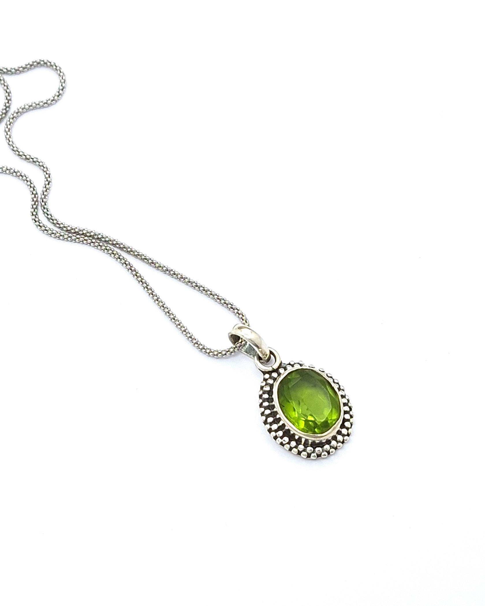 Handmade Sterling Silver 925 Pendant with Peridot Handmade Sterling Silver 925 Pendant with Peridot