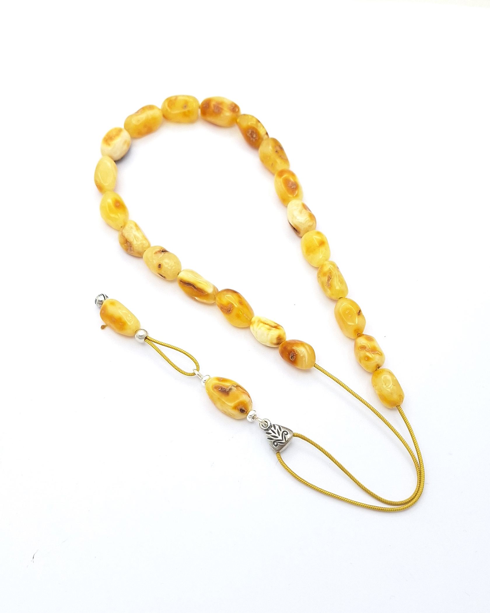Genuine Royal Baltic Amber Komboloi with Sterling Silver 925 Genuine Royal Baltic Amber Komboloi with Sterling Silver 925